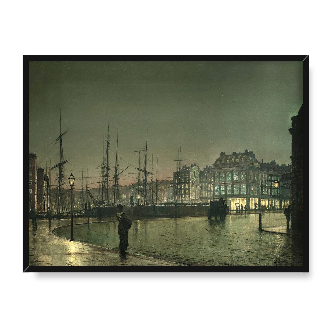 John Grimshaw Żegluga w Greenock 30x40 w RAMIE