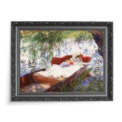 John Singer Sargent Dama z dzieckiem śpiąca na polanie pod wierzbami 70×50