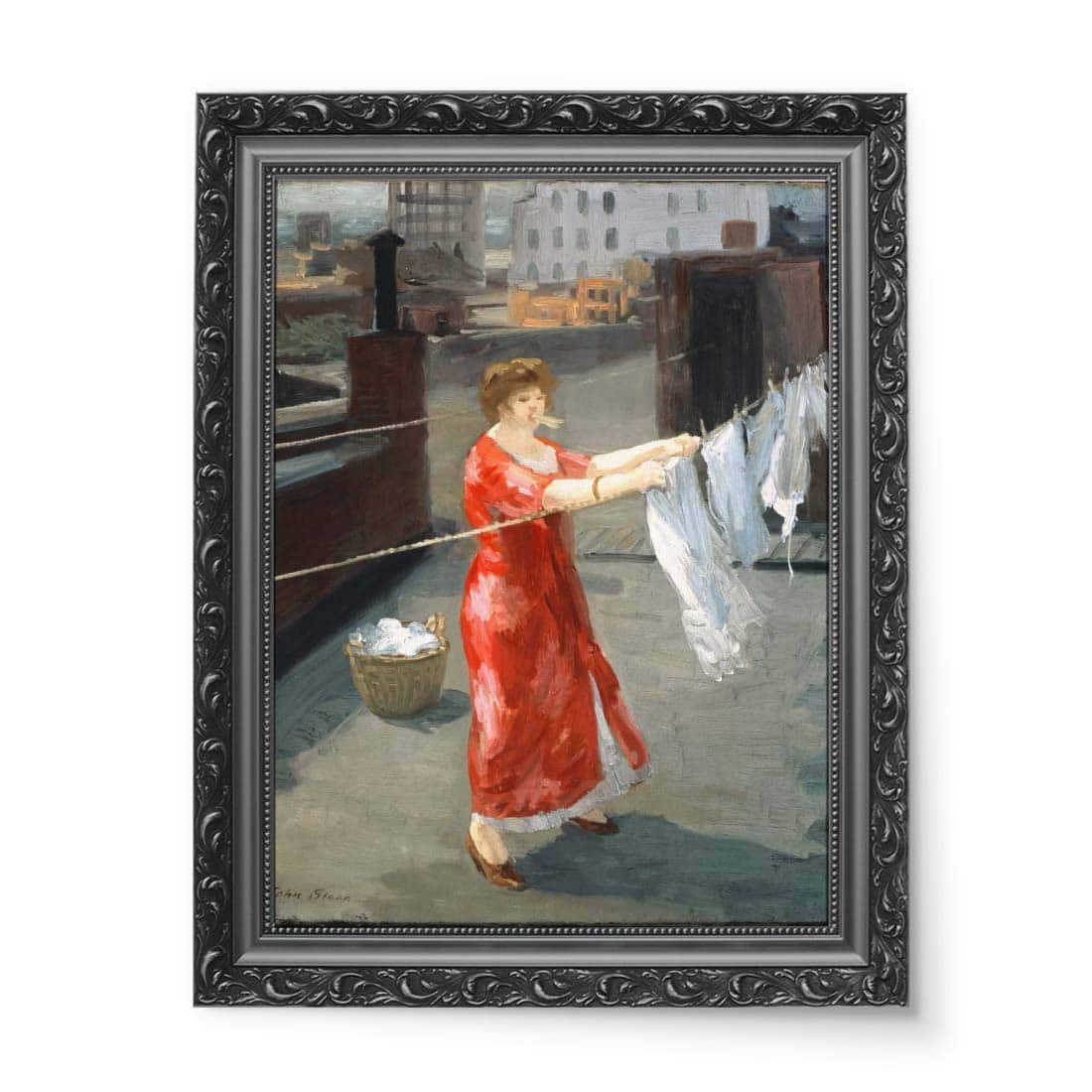 John Sloan Czerwone kimono na dachu wydruk na płótnie 50x70