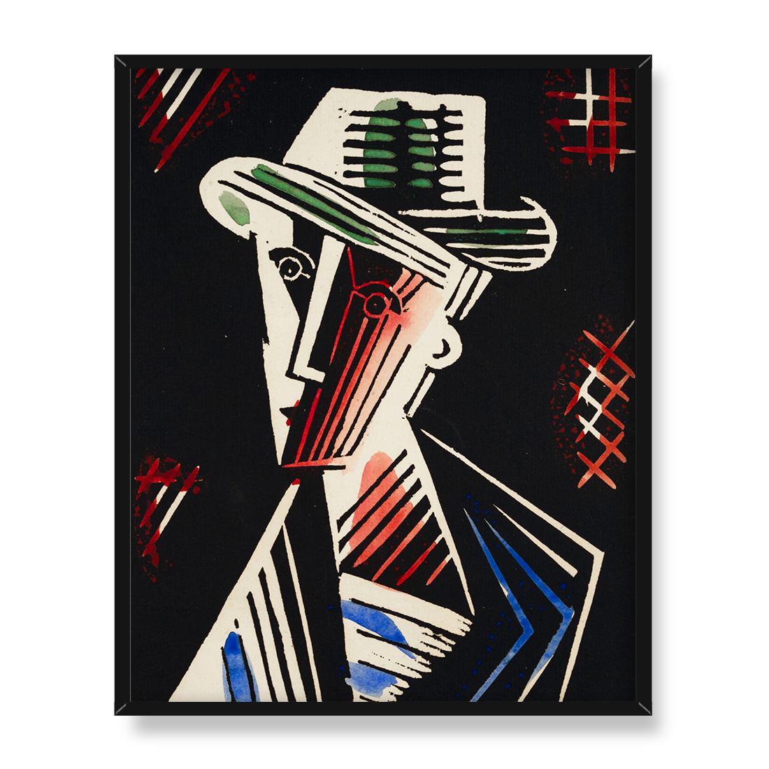 Josef Capek Głowa mężczyzny w kapeluszu 40x50 w RAMIE