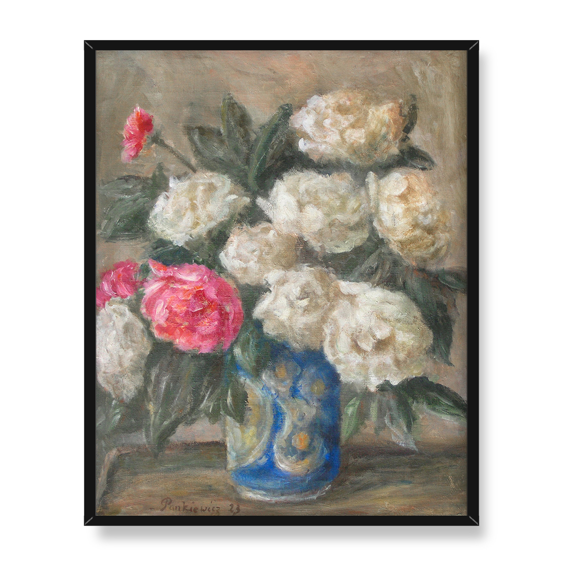 Józef Pankiewicz Białe peonie 40x50