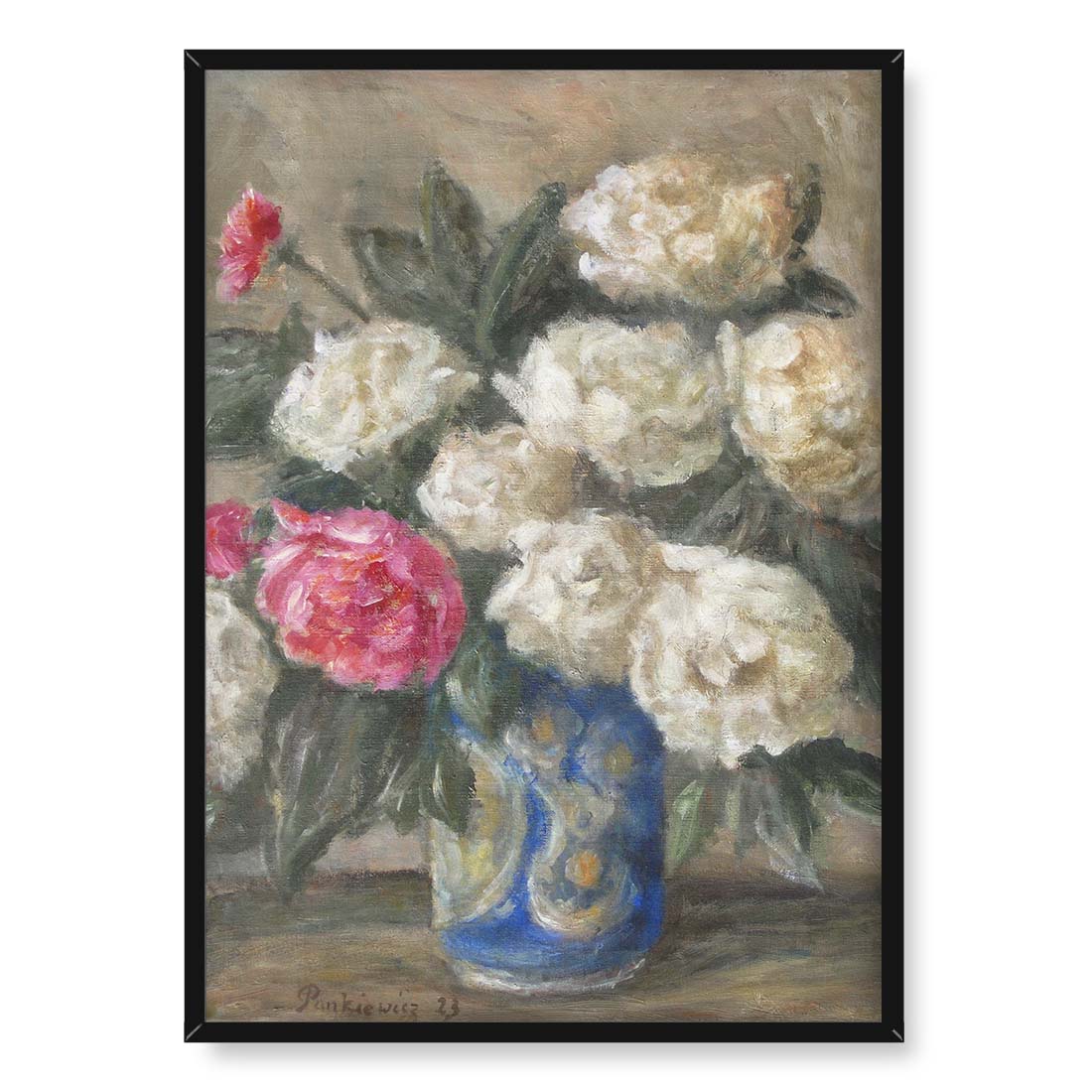Józef Pankiewicz Białe peonie 50x70