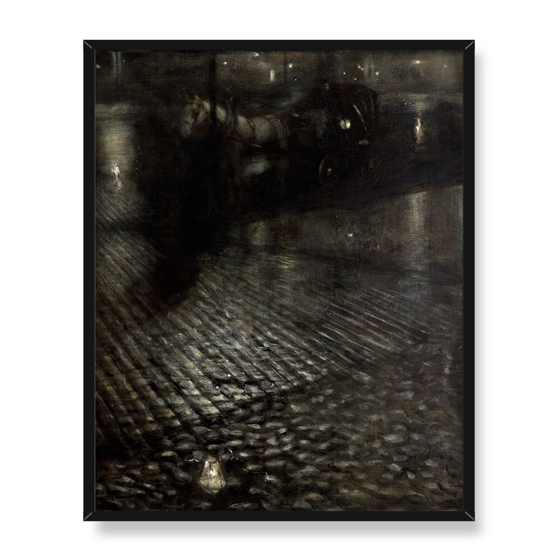 Józef Pankiewicz Dorożka w deszczu 40x50