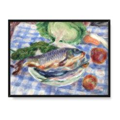 Józef Pankiewicz Martwa natura Karp 40×30