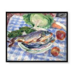 Józef Pankiewicz Martwa natura Karp 50×40