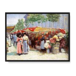 Józef Pankiewicz Targ na kwiaty w Paryżu 40×30