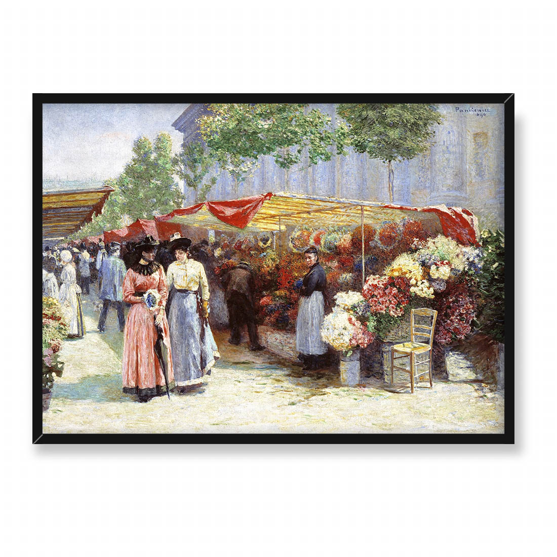 Józef Pankiewicz Targ na kwiaty w Paryżu 70x50