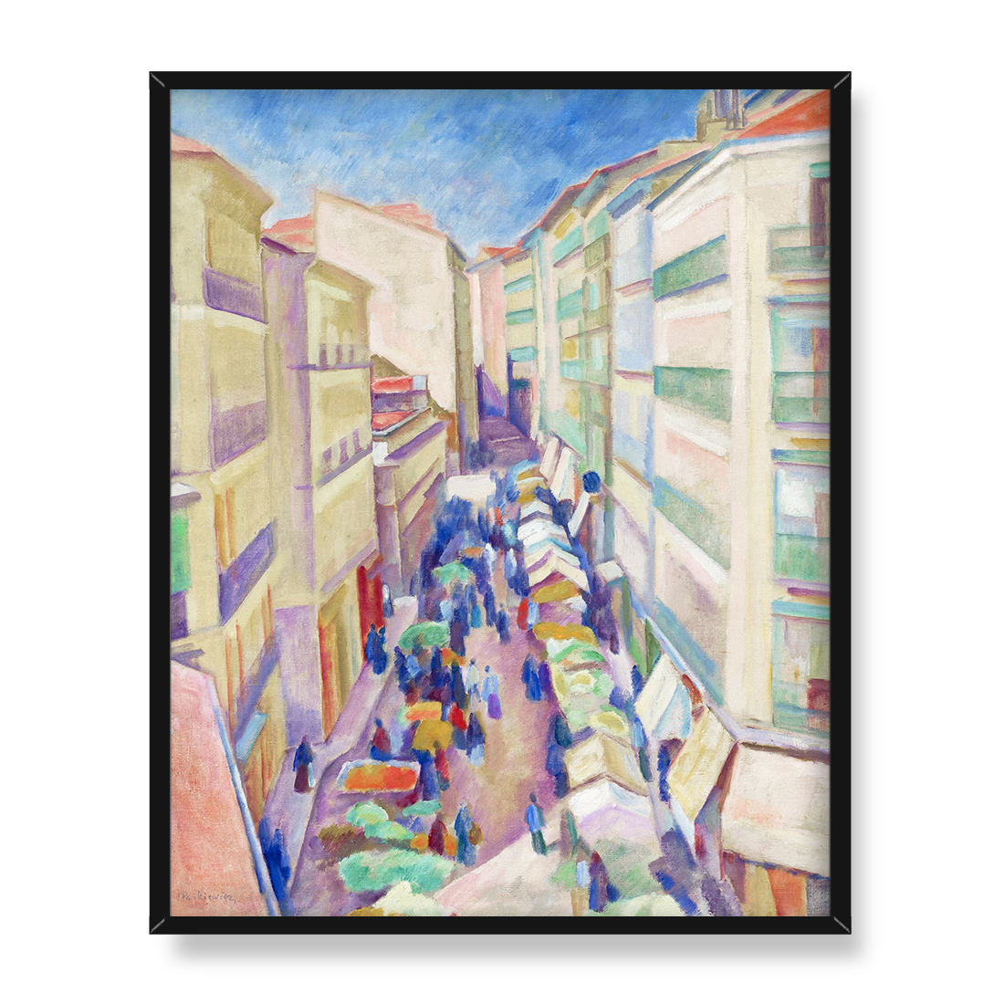 Józef Pankiewicz Ulica w Madrycie 40x50 w RAMIE