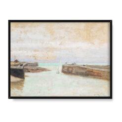 Józef Pankiewicz Wejście do portu w St Valery-en-Caux 40×30