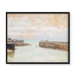 Józef Pankiewicz Wejście do portu w St Valery-en-Caux 50×40