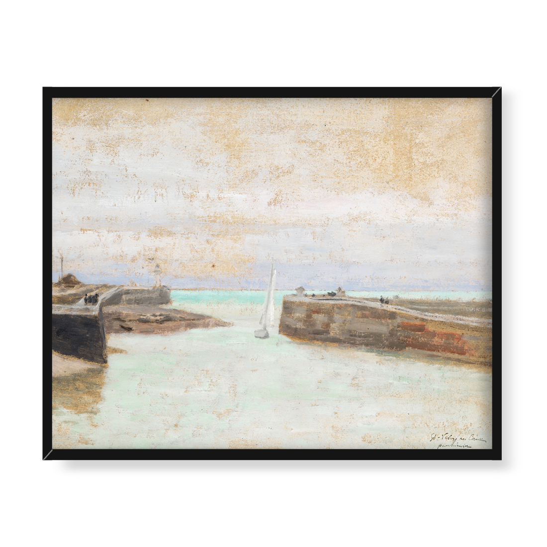 Józef Pankiewicz Wejście do portu w St Valery-en-Caux 50x40 w RAMIE