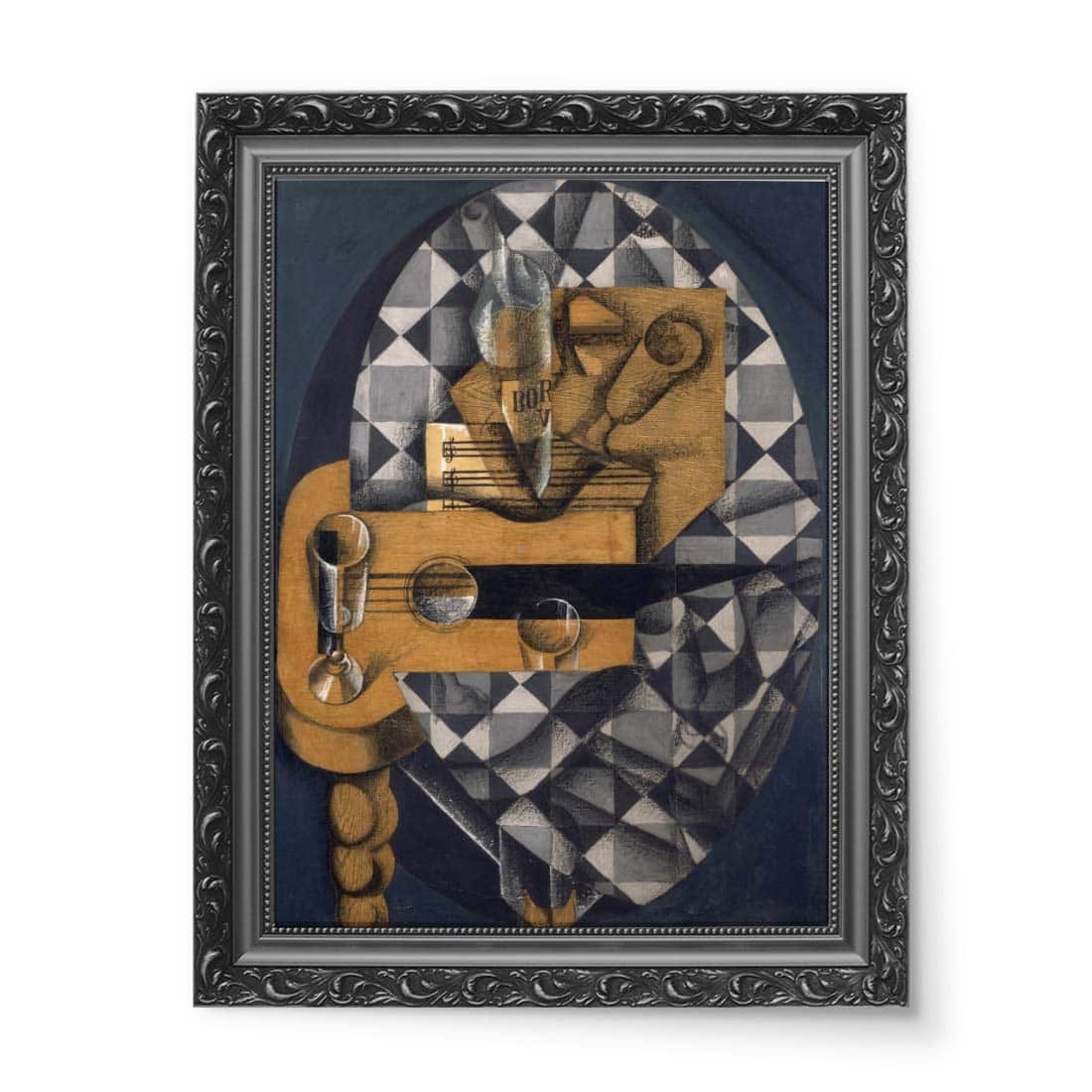 Juan Gris Gitara i kieliszki wydruk na płótnie 50x70