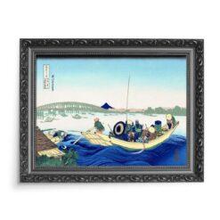 Katsushika Hokusai Zachód słońca przy moście Ryogoku 36 widoków Fuji 70×50