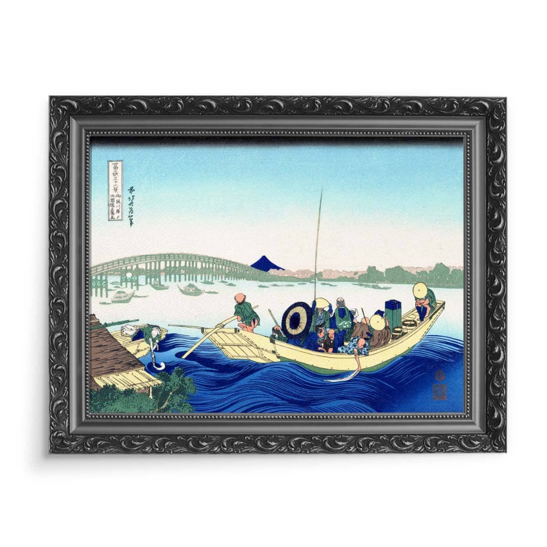 Katsushika Hokusai Zachód słońca przy moście Ryogoku 36 widoków Fuji 70x50