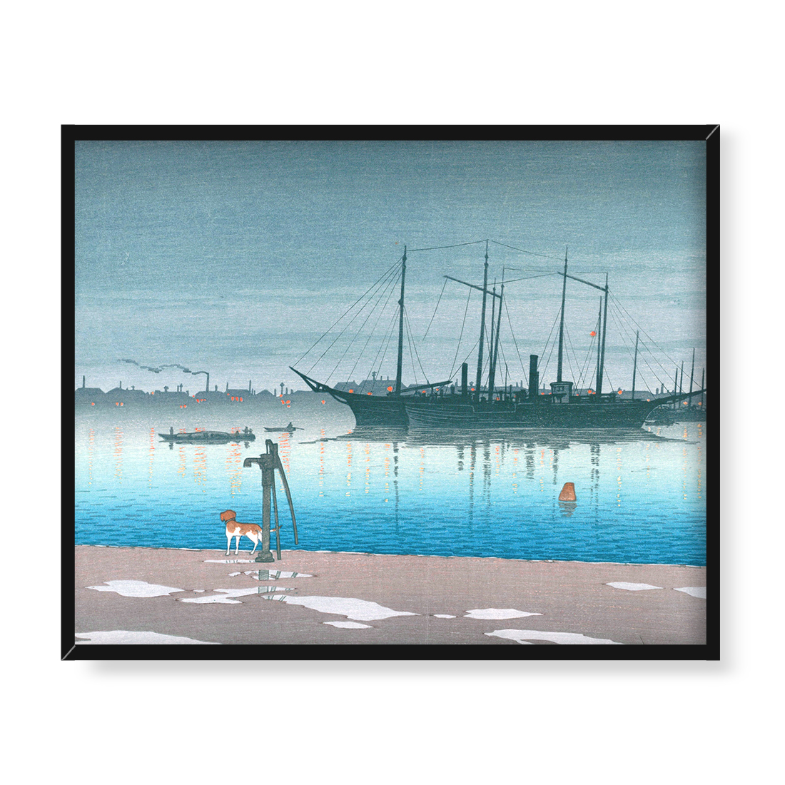 Kawase Hasui Akashicho po deszczu 50x40