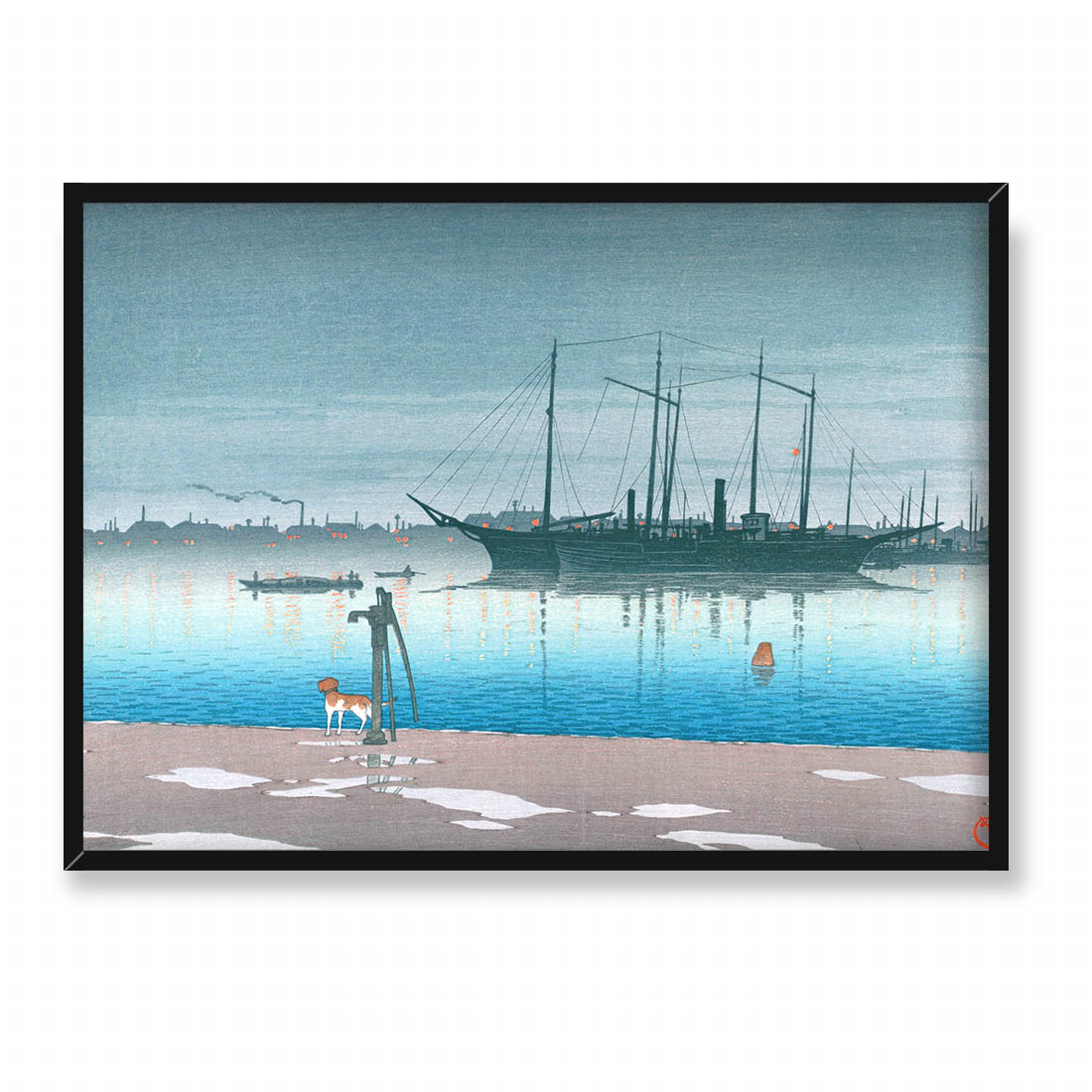 Kawase Hasui Akashicho po deszczu 70x50