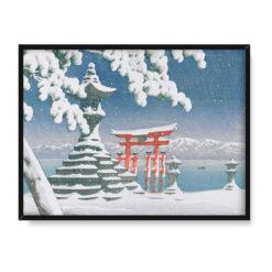 Kawase Hasui Itsukushima w śniegu 40×30
