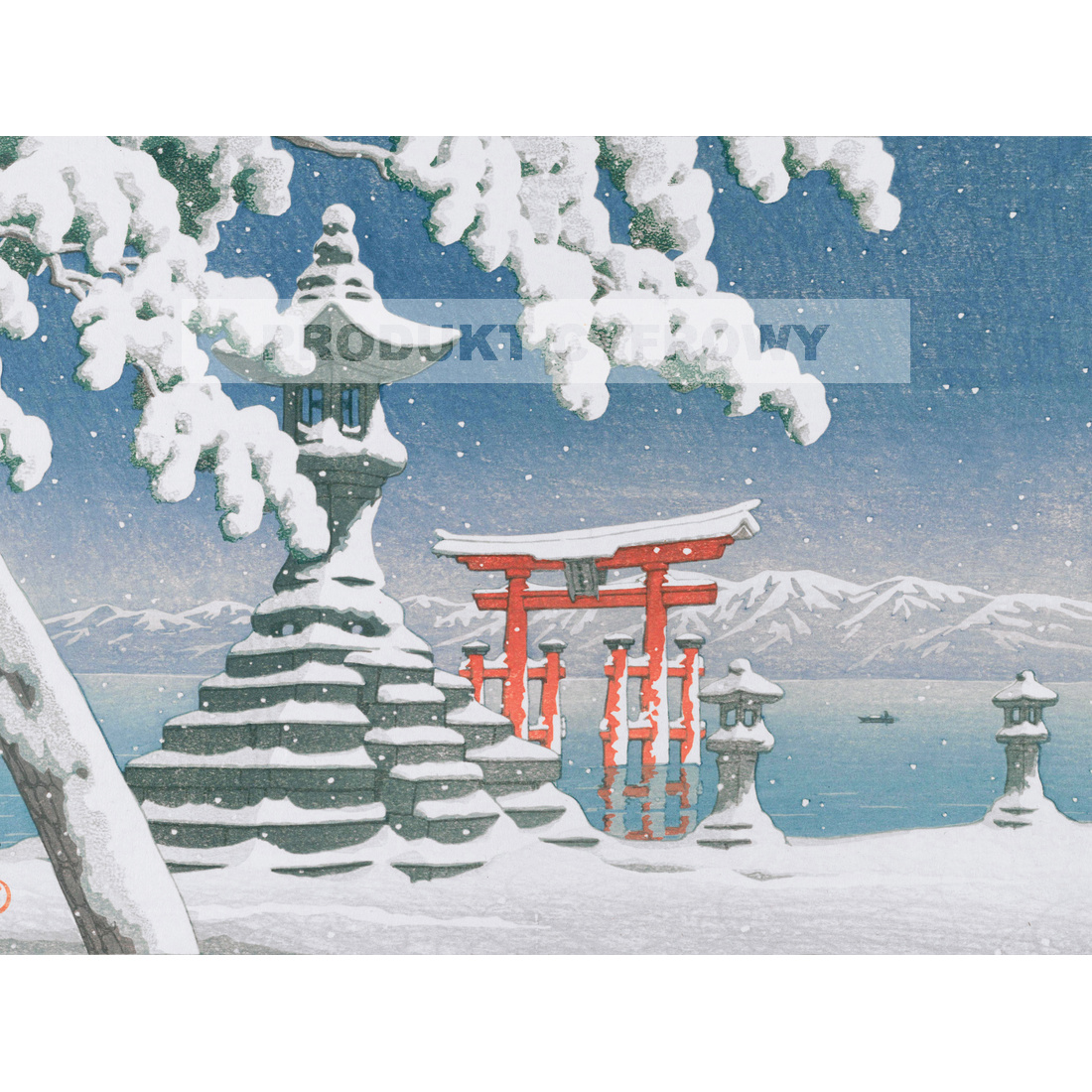 Kawase Hasui Itsukushima w śniegu — produkt cyfrowy do pobrania