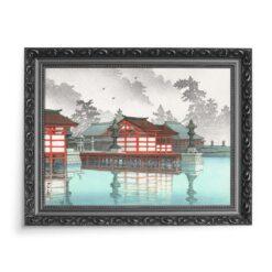 Kawase Hasui Miyajima we mgle 70×50