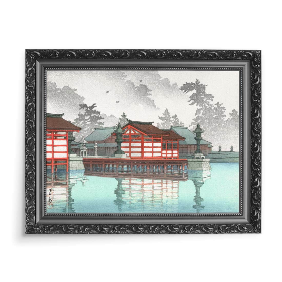 Kawase Hasui Miyajima we mgle 70x50