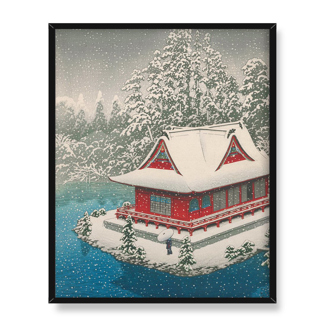 Kawase Hasui Park Inokashira w śniegu 40x50