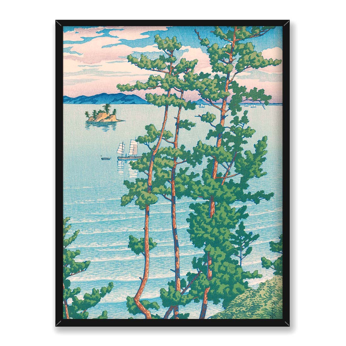 Kawase Hasui Park Nishi w Fukuoce 30x40