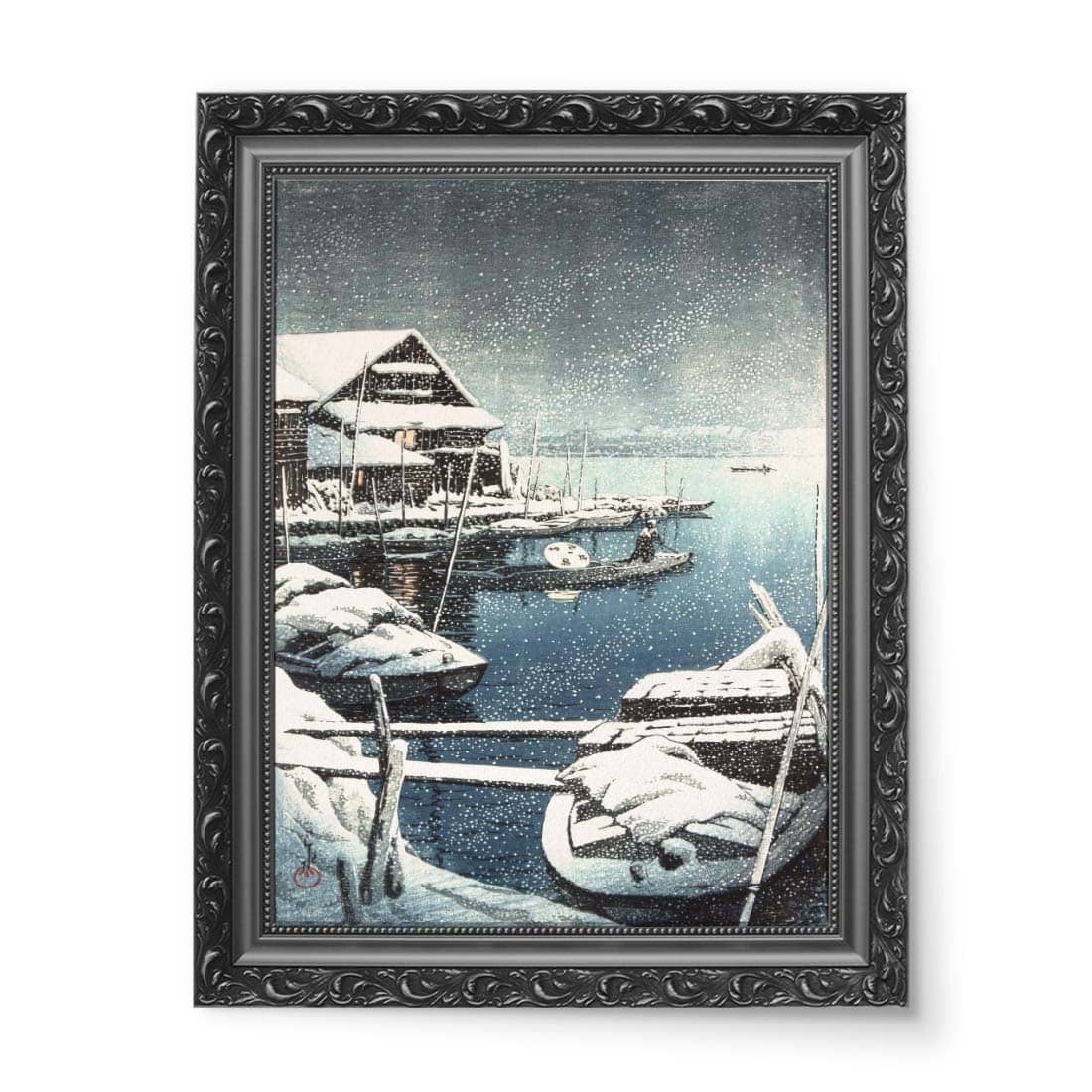 Kawase Hasui Śnieg w Mukojima wydruk na płótnie 50x70