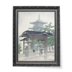 Kawase Hasui Świątynia Zensetsu w Sanshū wydruk na płótnie 50×70