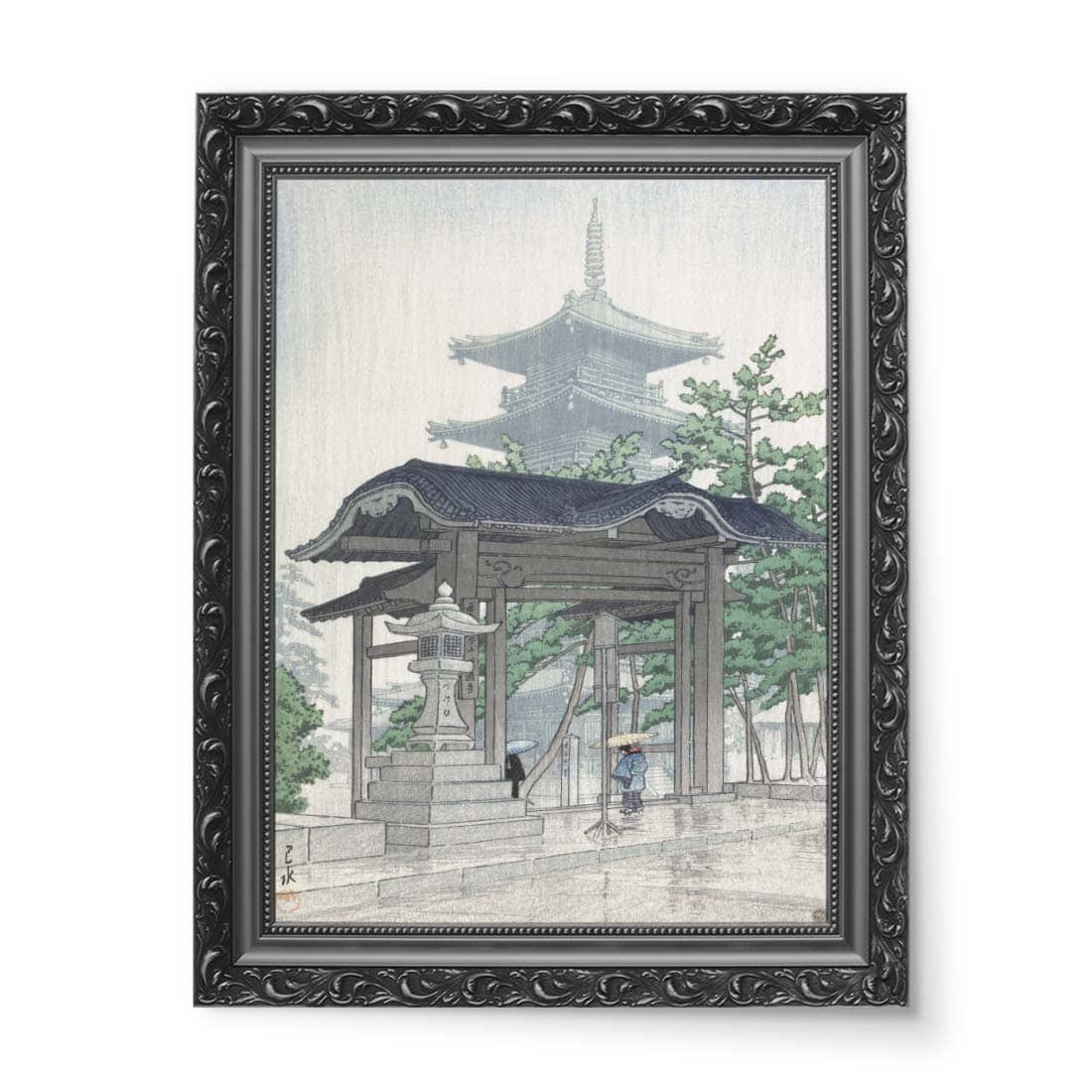 Kawase Hasui Świątynia Zensetsu w Sanshū wydruk na płótnie 50x70