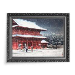 Kawase Hasui Świątynia Zojo-ji w śniegu 70×50