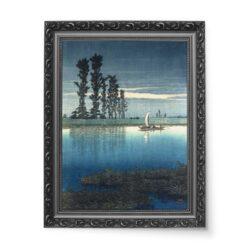 Kawase Hasui Wieczór w Ushibori wydruk na płótnie 50×70