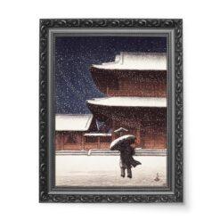Kawase Hasui Zojo-ji w śniegu wydruk na płótnie 50×70