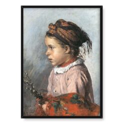 Ludwik de Laveaux Dziewczynka z baziami 50×70