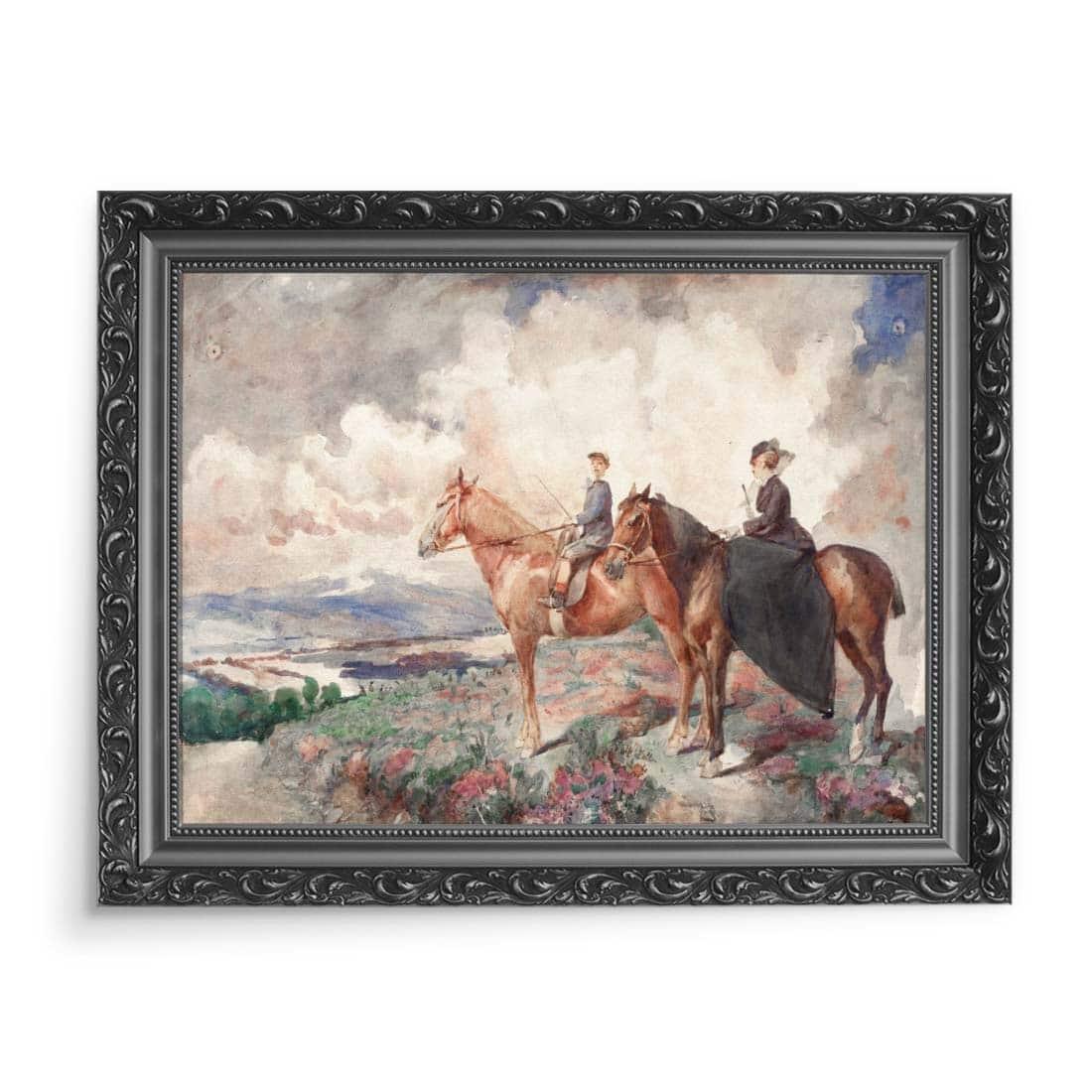 Marie Bracquemond Pierre i Louise Bracquemond na przejażdżce konnej na Mont-Dore 70x50