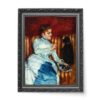 Mary Cassatt Kobieta na sofie w paski z psem wydruk na płótnie 50×70 Mary Cassatt Kobieta na sofie w paski z psem wydruk na płótnie 50×70
