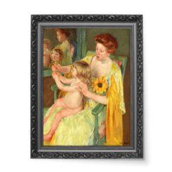 Mary Cassatt Kobieta ze słonecznikiem wydruk na płótnie 50×70