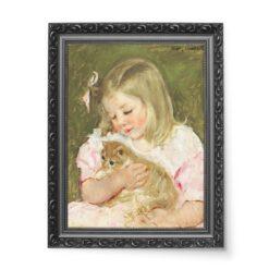 Mary Cassatt Sara trzymająca kota wydruk na płótnie 50×70