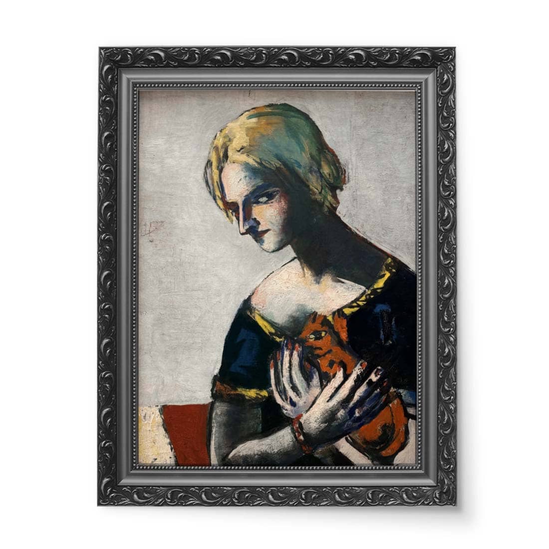 Max Beckmann Dziewczyna z żółtym kotem wydruk na płótnie 50x70