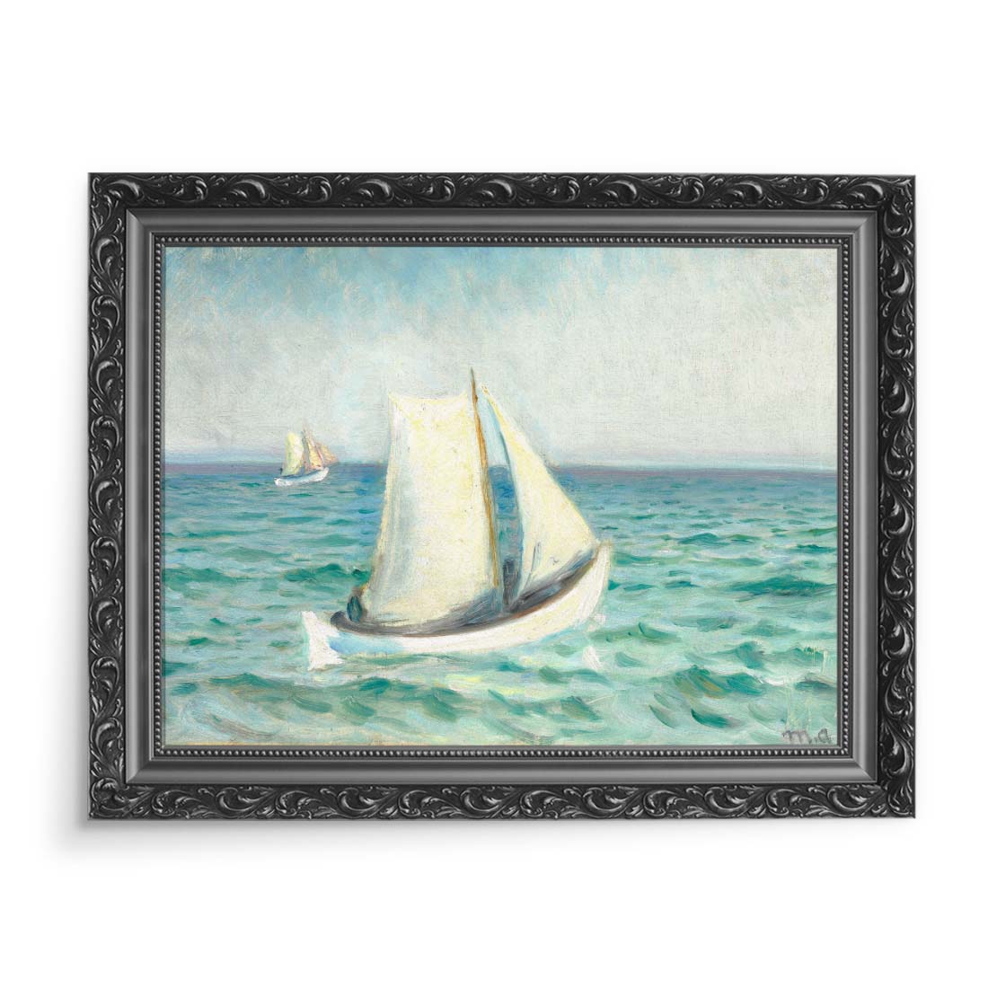 Michael Ancher Białe łodzie na morzu w słonecznym Skagen 70x50