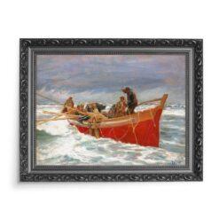 Michael Ancher Czerwona łódź ratunkowa wypływa 70×50