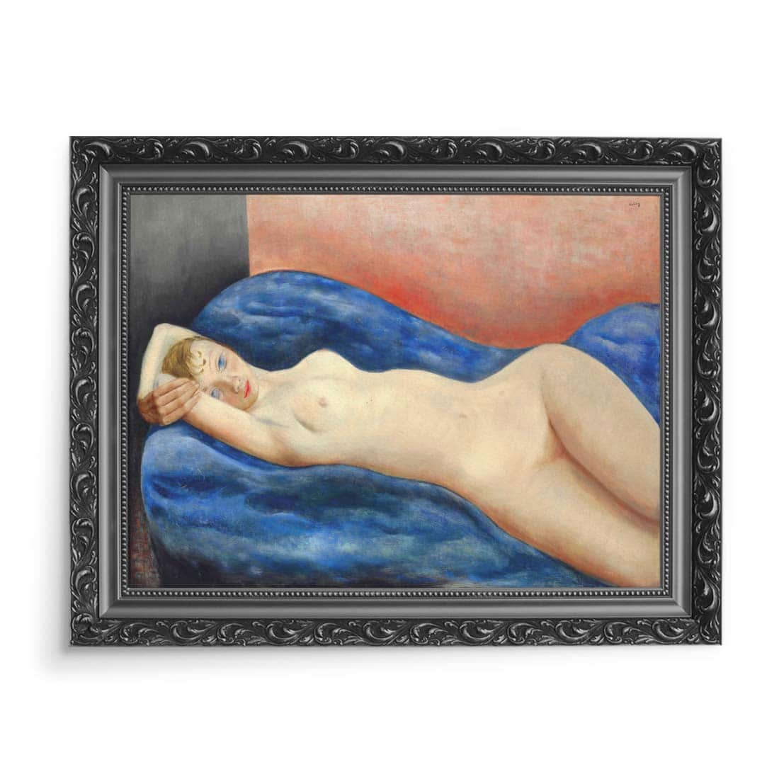 Moïse Kisling Akt leżący na niebieskiej kanapie 70x50