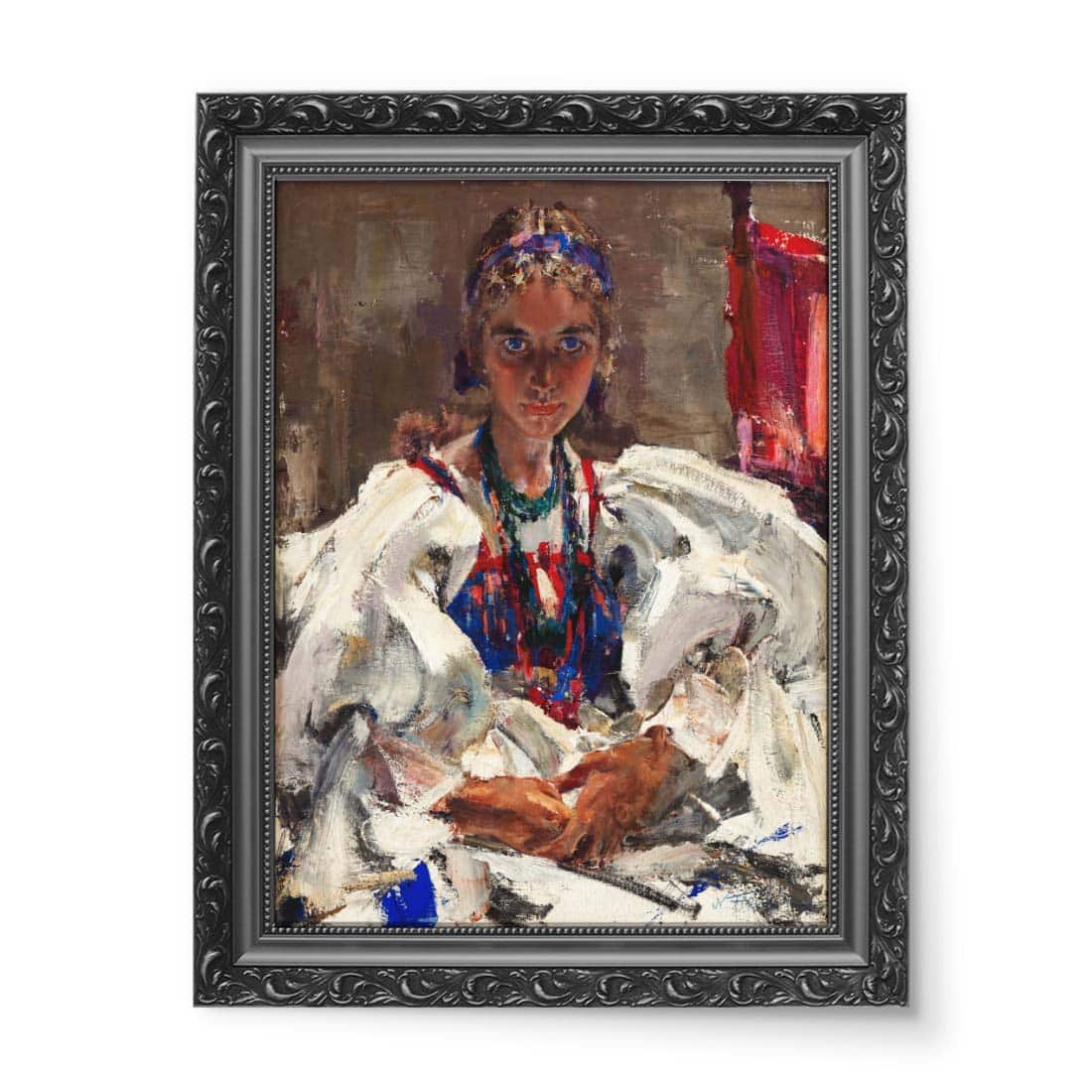 Nicolai Ivanovich Fechin Zielony naszyjnik wydruk na płótnie 50x70