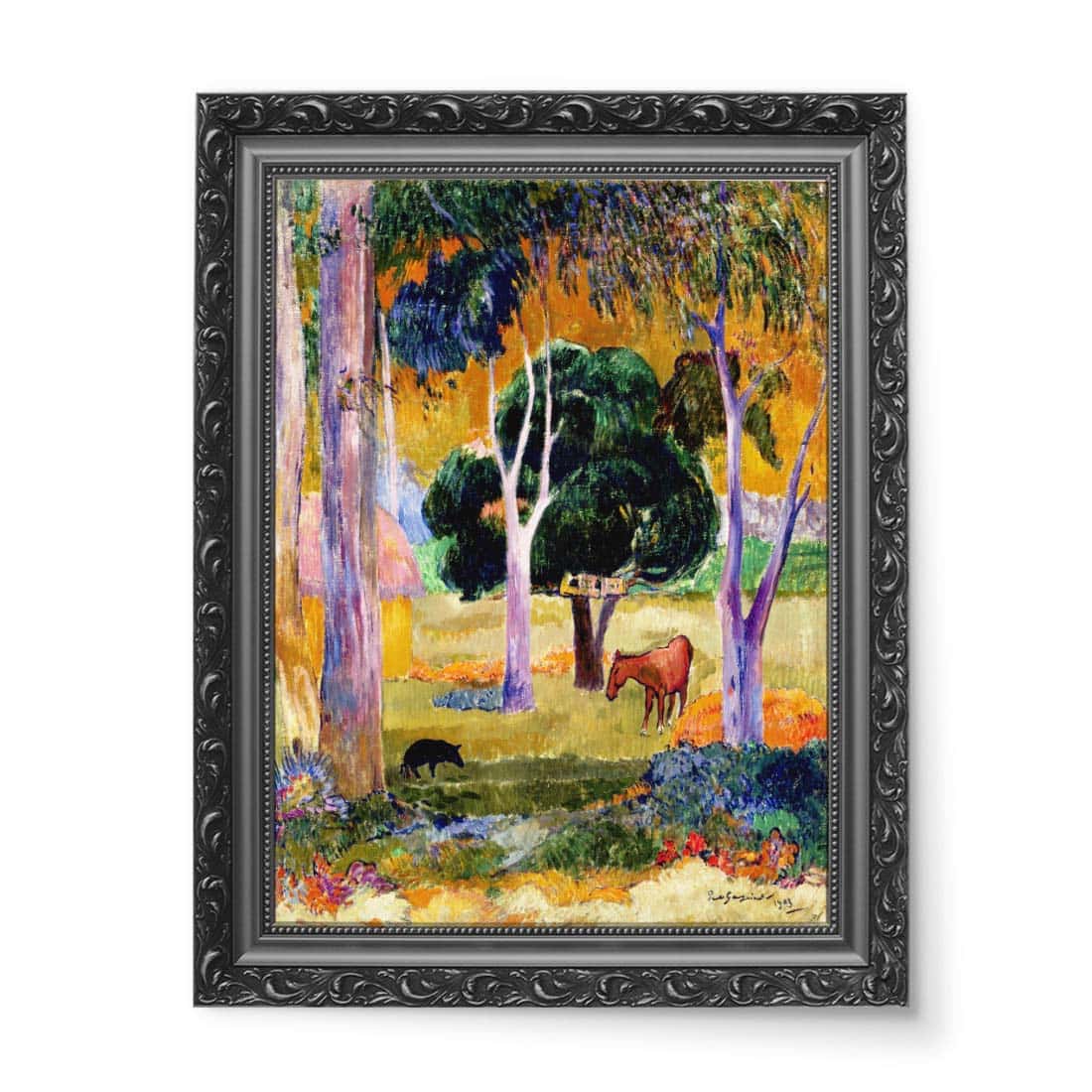 Paul Gauguin Krajobraz ze świnią i koniem wydruk na płótnie 50x70