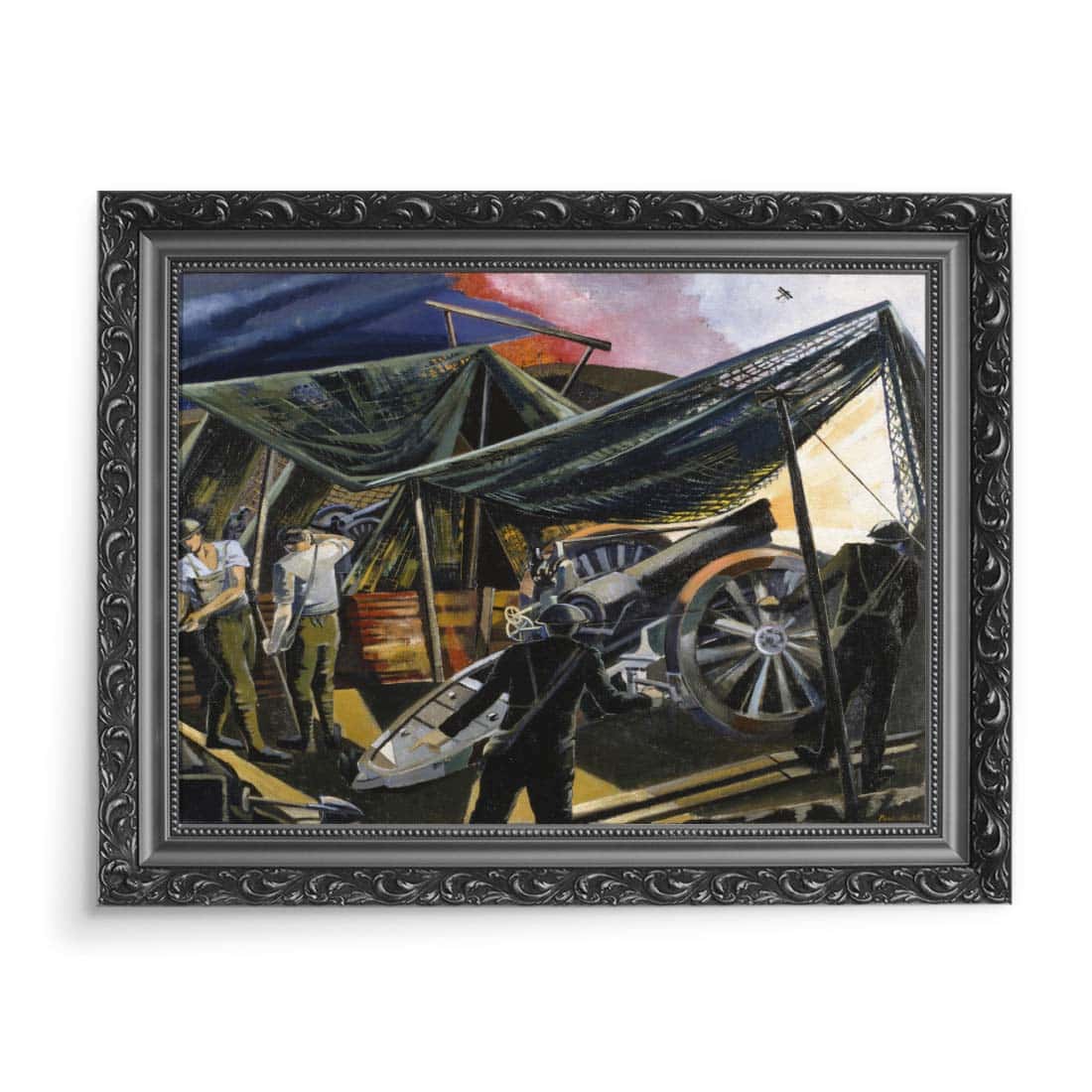 Paul Nash A Howitzer Firing 70x50