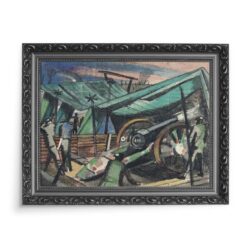 Paul Nash A Howitzer Firing Studium 70×50
