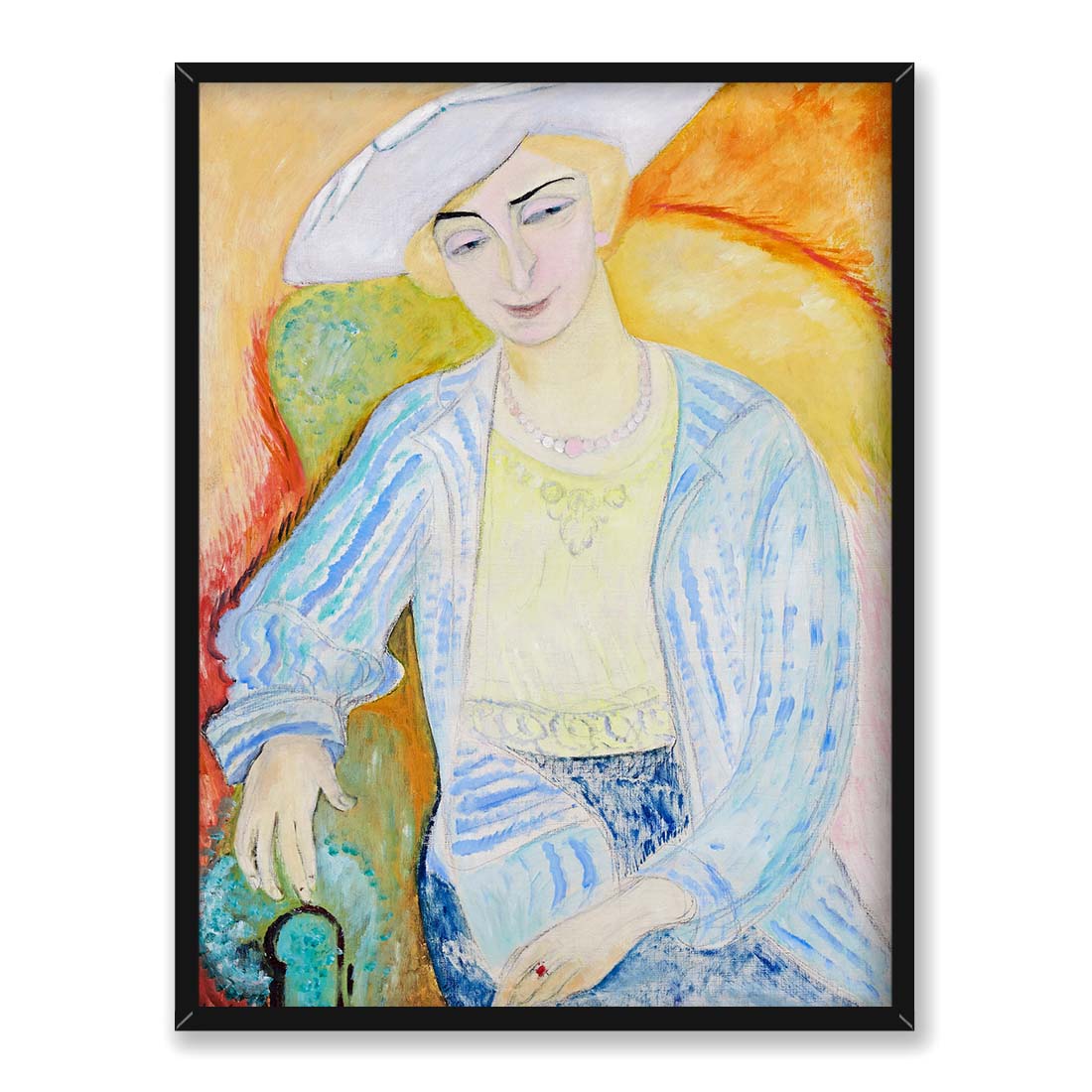 Sigrid Hjerten Biały kapelusz 30x40 w RAMIE