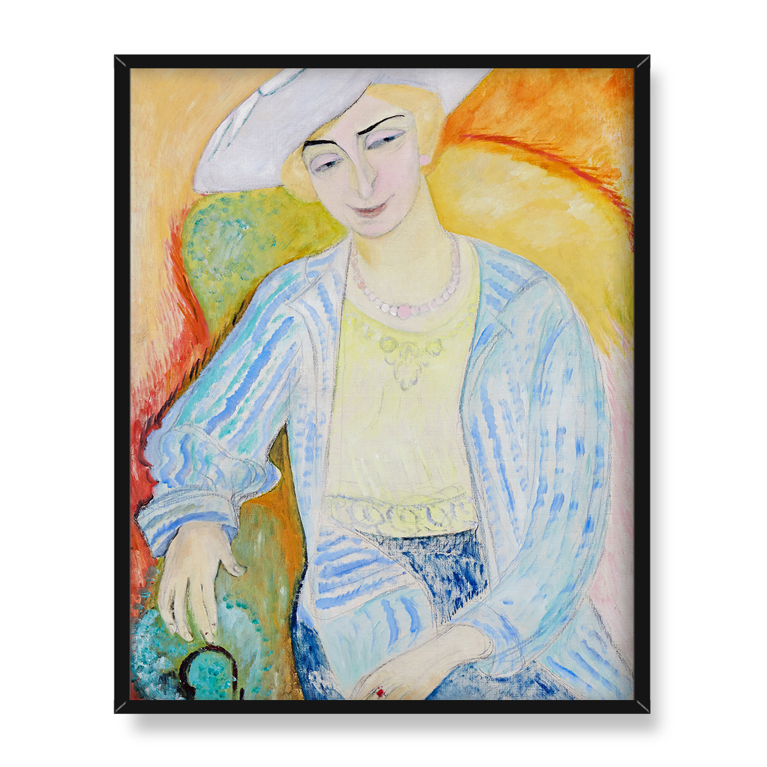 Sigrid Hjerten Biały kapelusz 40x50 w RAMIE