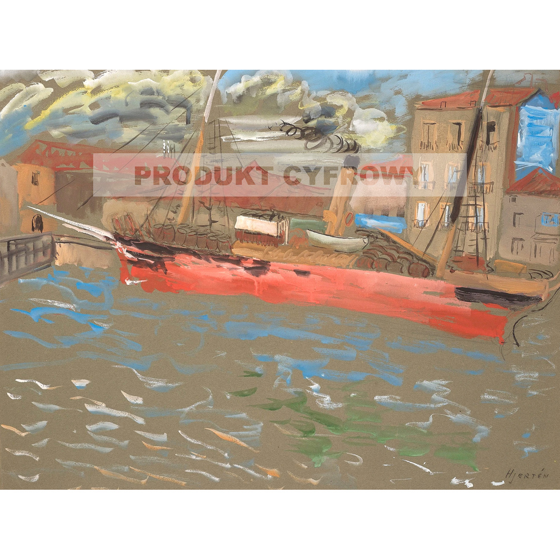 Sigrid Hjerten Czerwony statek — produkt cyfrowy do pobrania