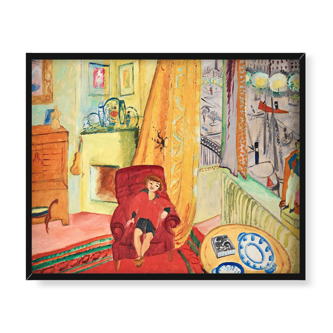 Sigrid Hjerten Ivan w fotelu 50x40 w RAMIE