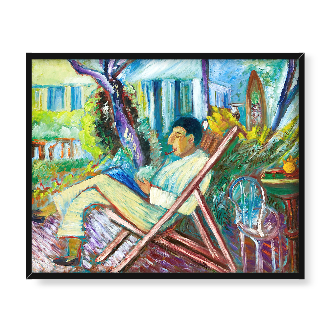 Sigrid Hjerten Izaak pali fajkę 50x40 w RAMIE